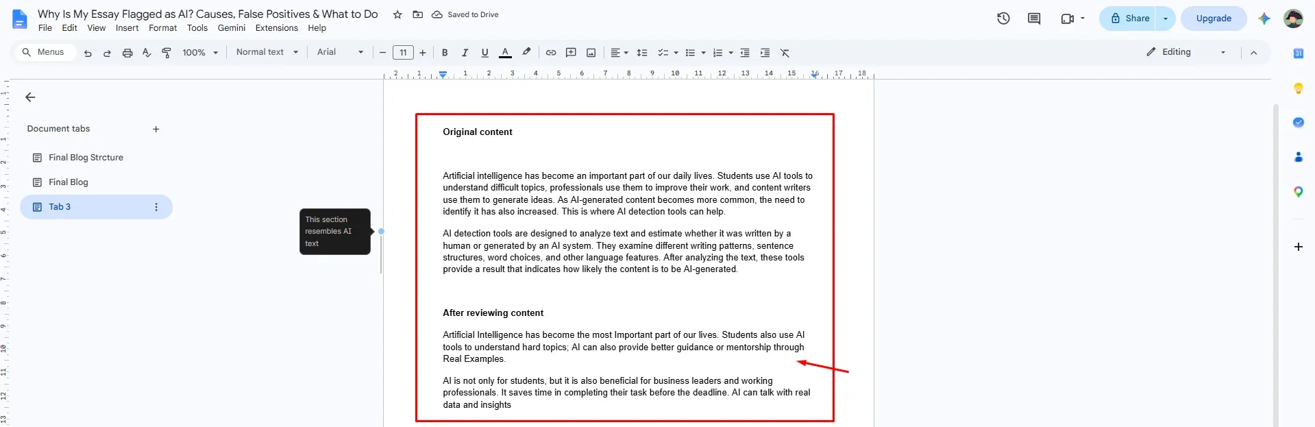 Review AI-generated content again 