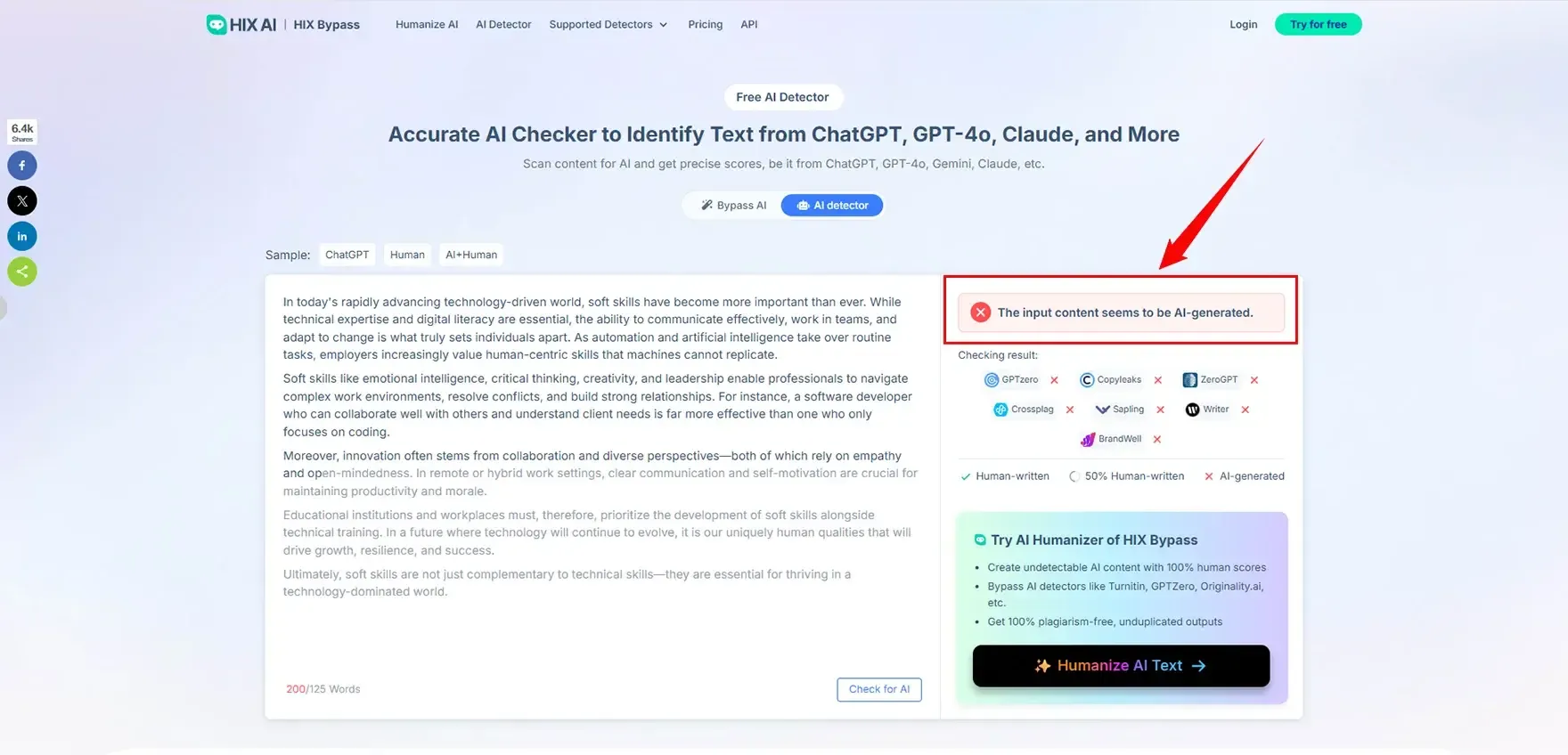 AI-Generated Content by AI Detectors