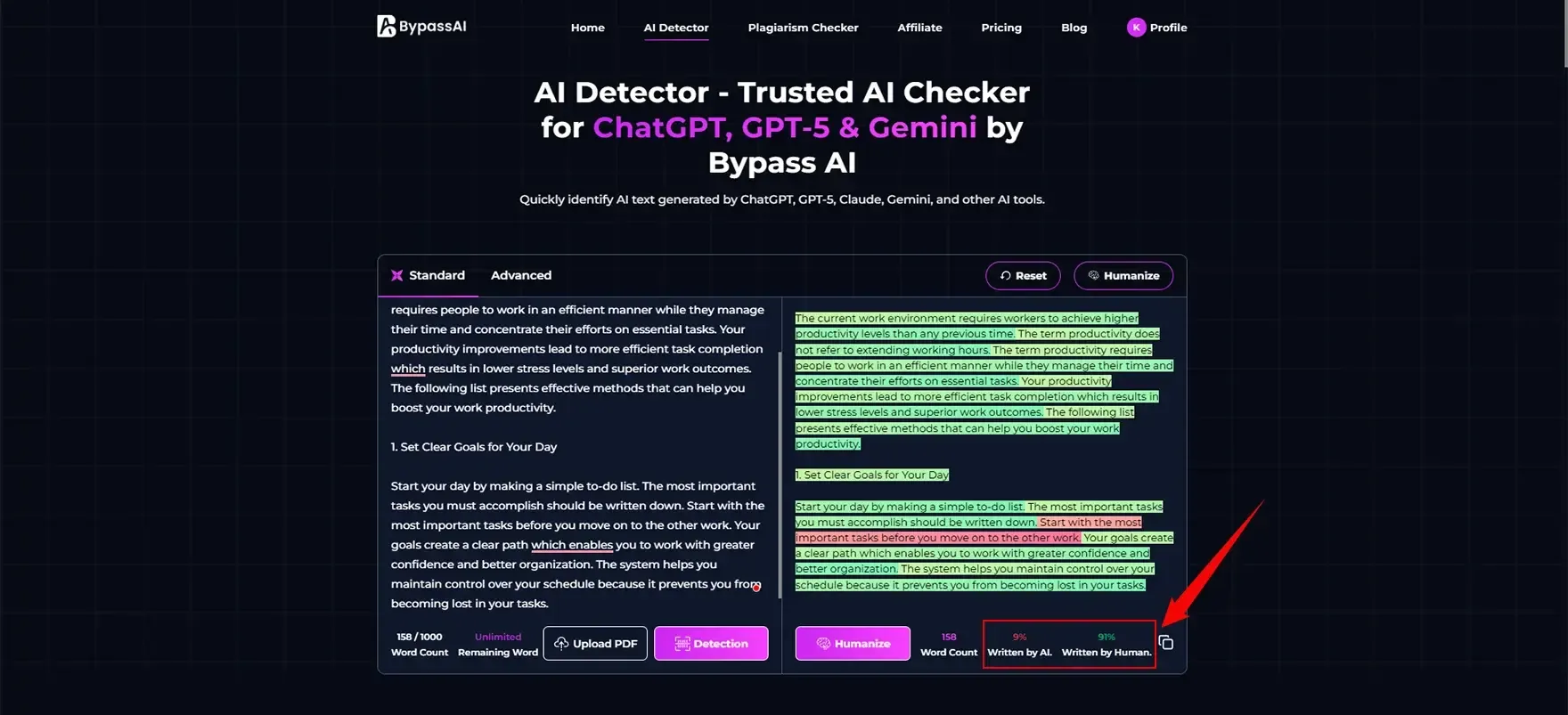Bypass AI Humanized content