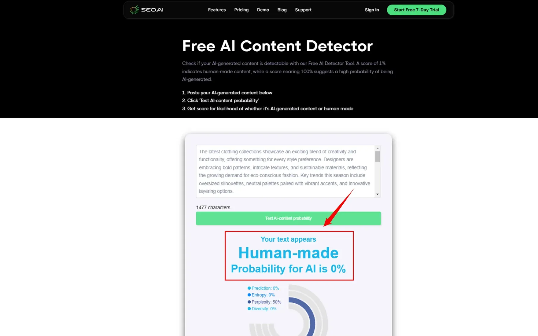 ChatGPT Content check in SEO AI detector.webp