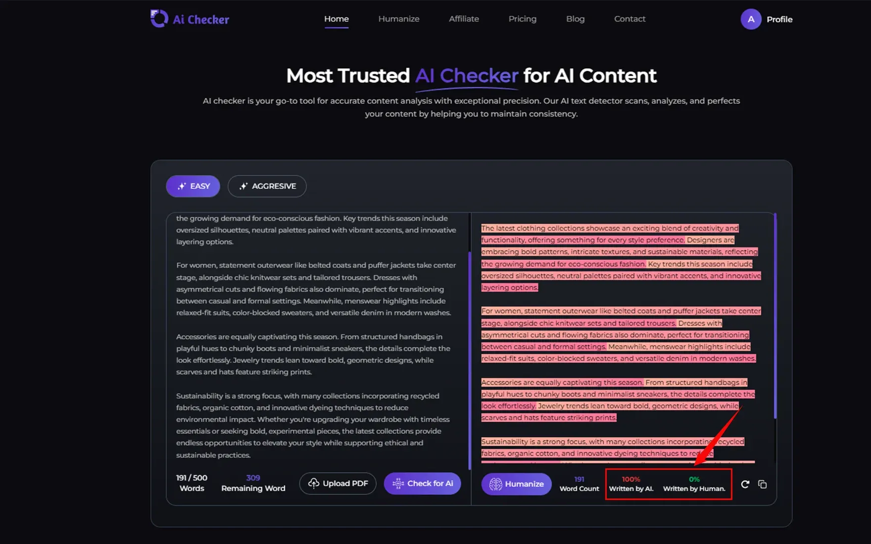 ChatGPT content check in AI Checker pro’s AI checker tool (3).webp