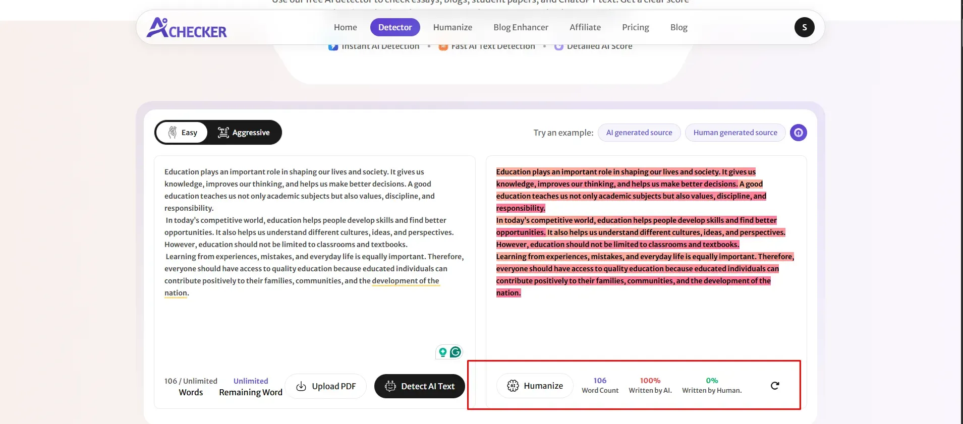Check the AI detection 