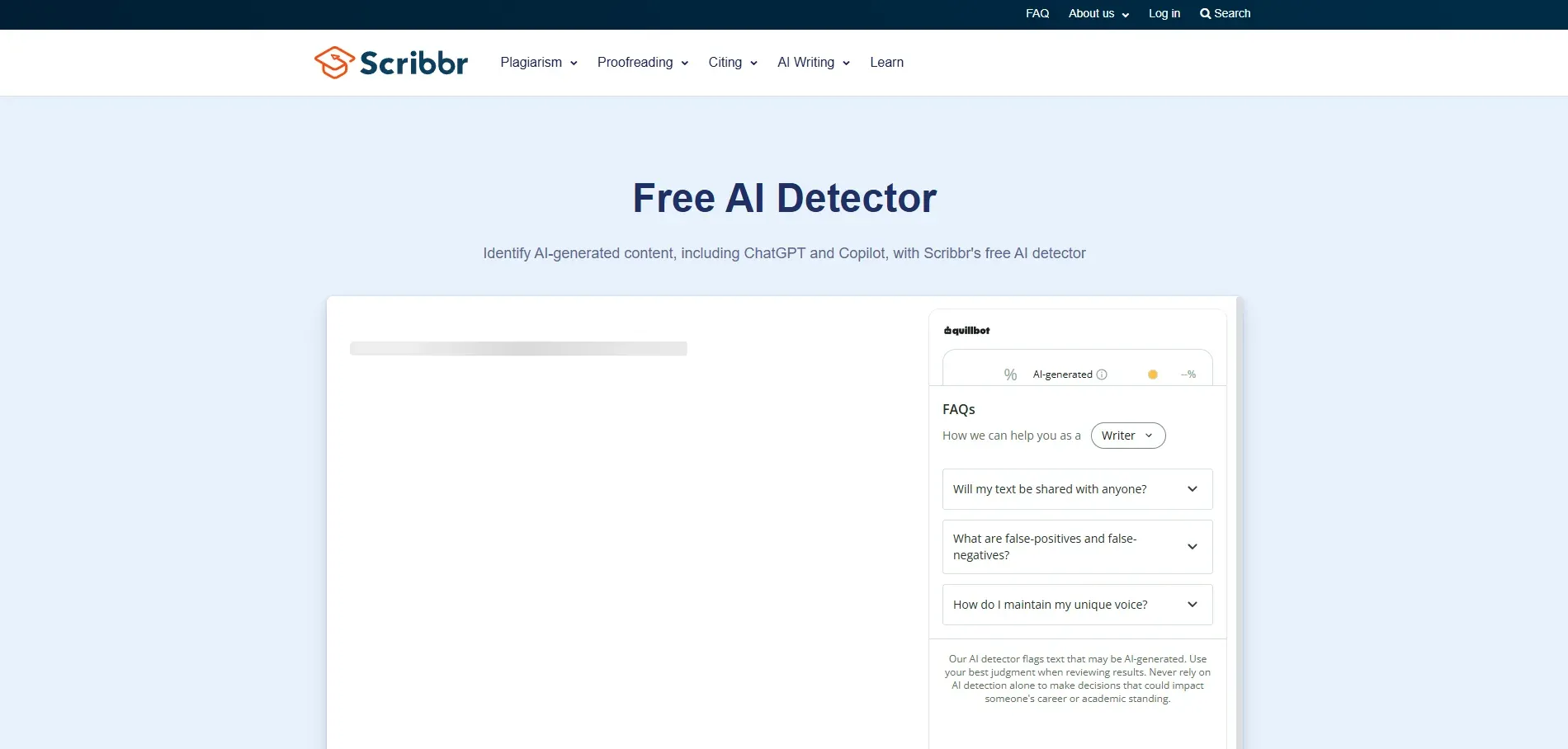 Scribbr AI Detector
