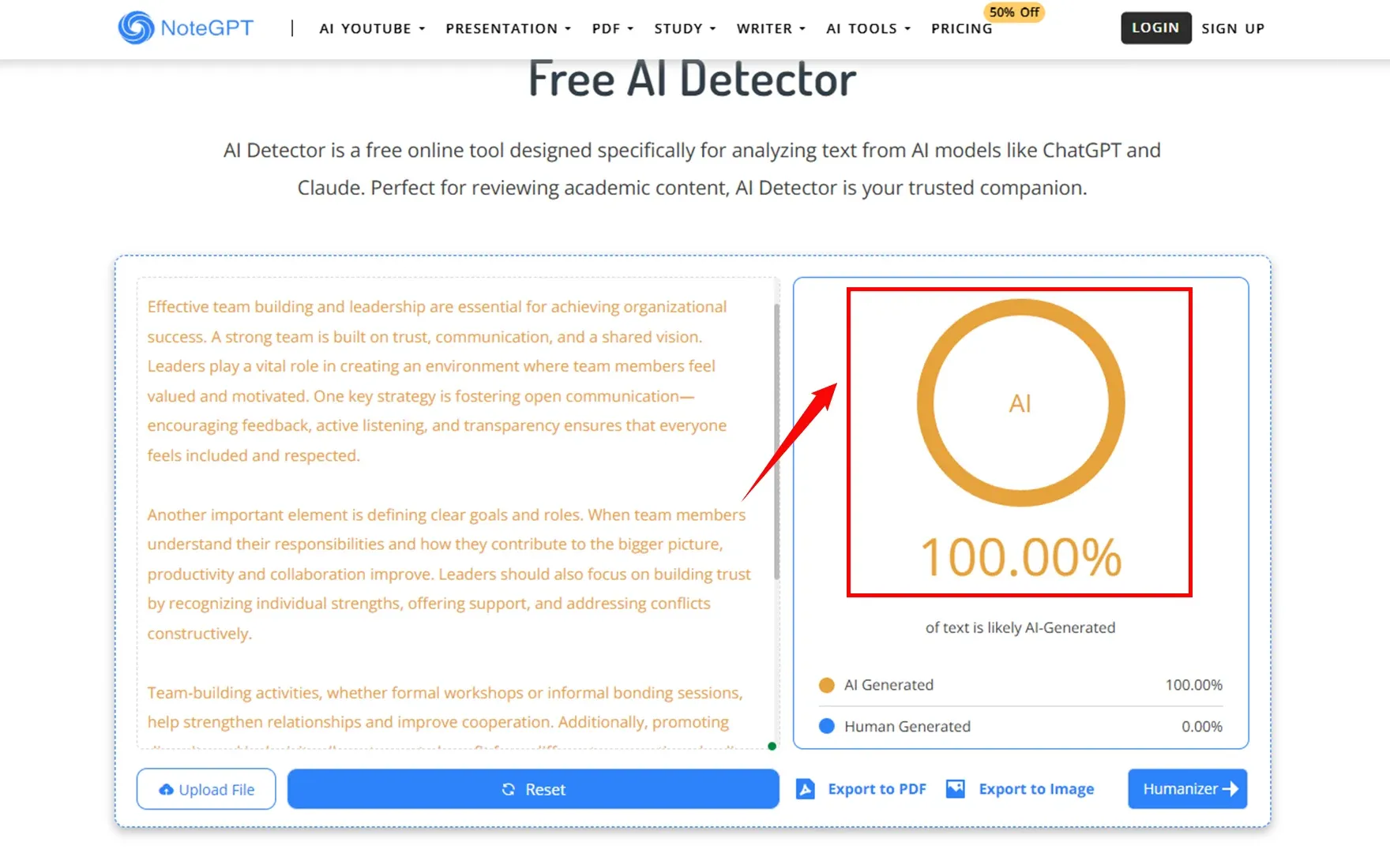 Submit ChatGPT Content to the NoteGPT AI Detector.webp