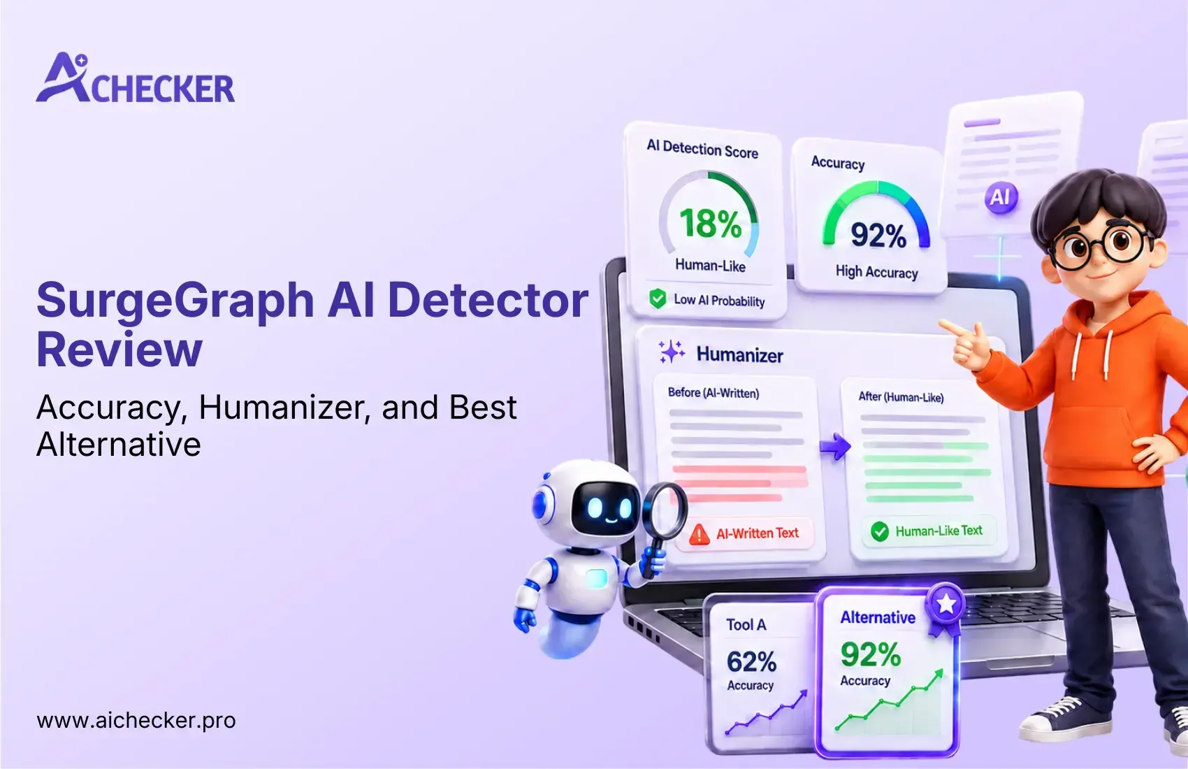 SurgeGraph AI Detector Review: Accuracy, Humanizer, and Best Alternative
