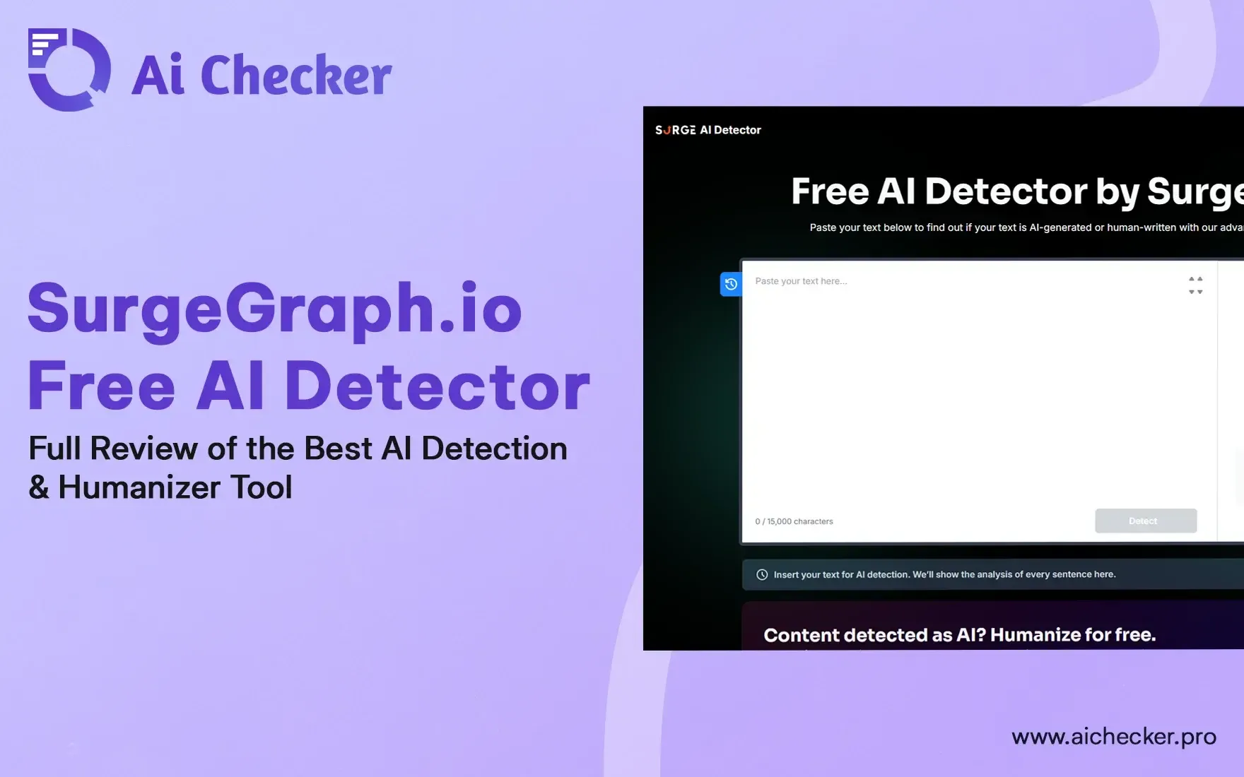 SurgeGraph.io Free AI Detector: Full Review of the Best AI Detection & Humanizer Tool