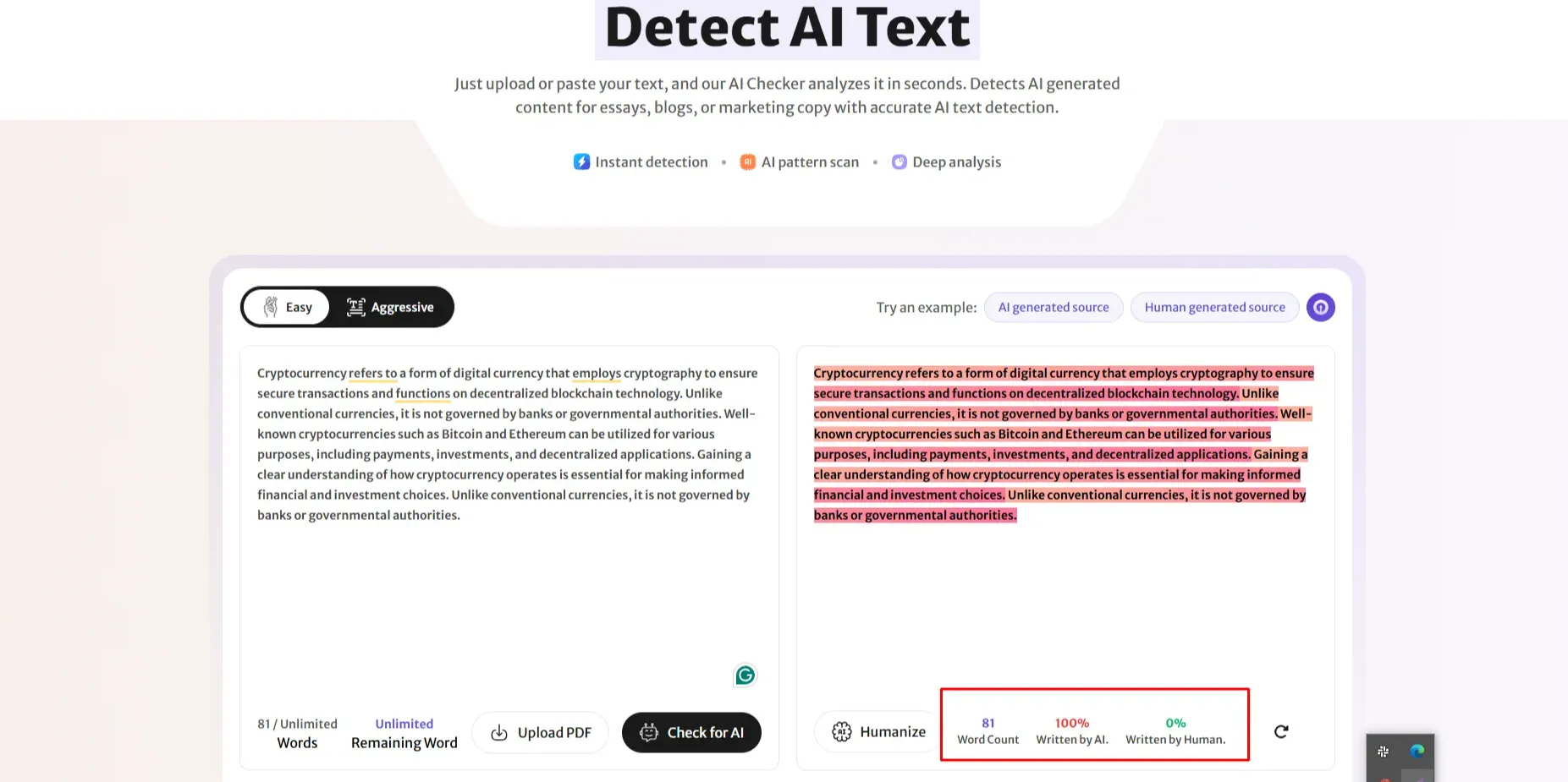 Test with AI Checker Pro