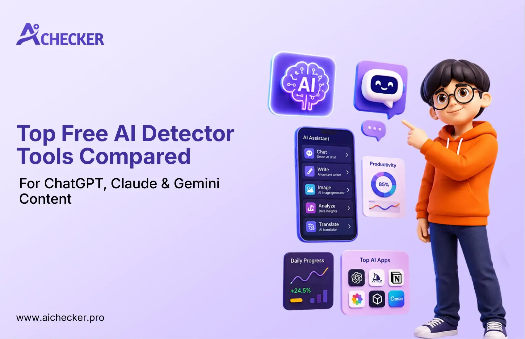 Top Free AI Detector Tools Compared for ChatGPT, Claude & Gemini Content