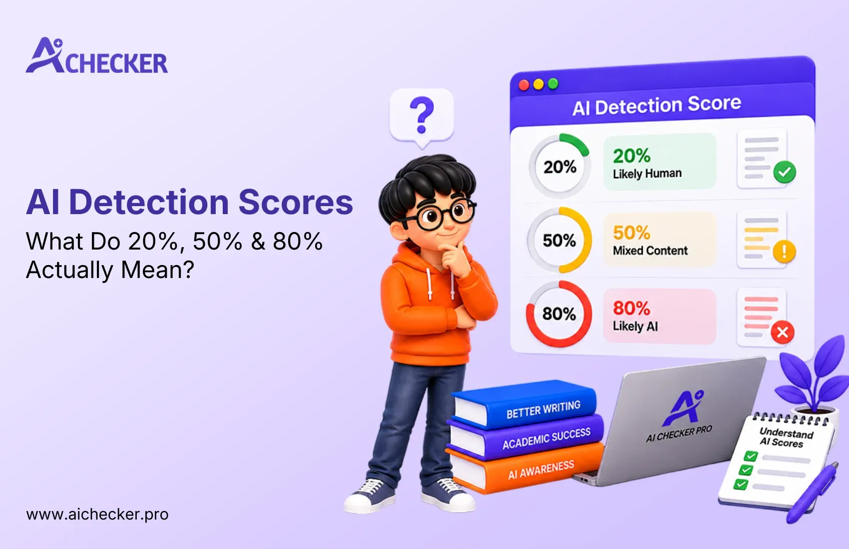 What Does a 20%, 50% or 80% AI Detection Score Actually Mean?