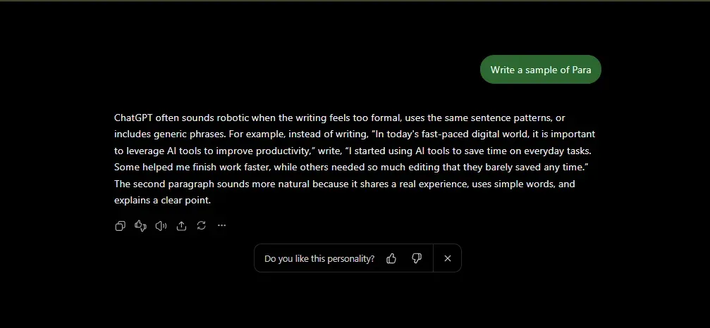 Write a Sample of content through ChatGPT
