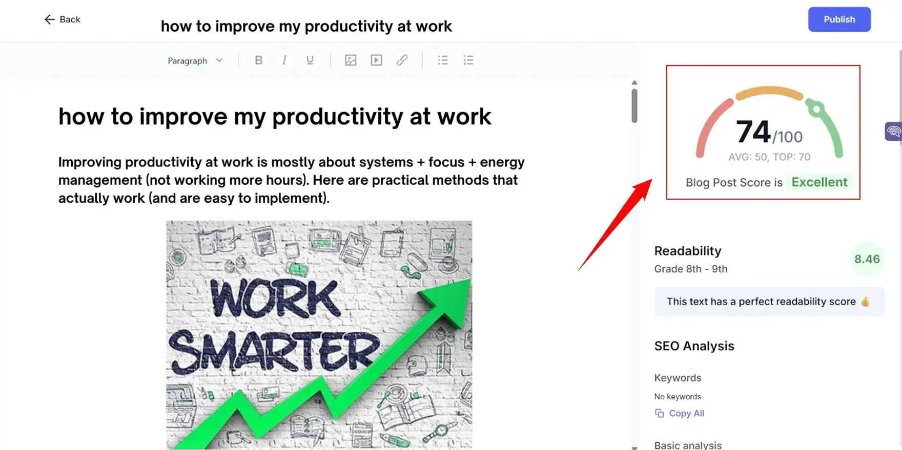 Write content in texta ai in easy prompt
